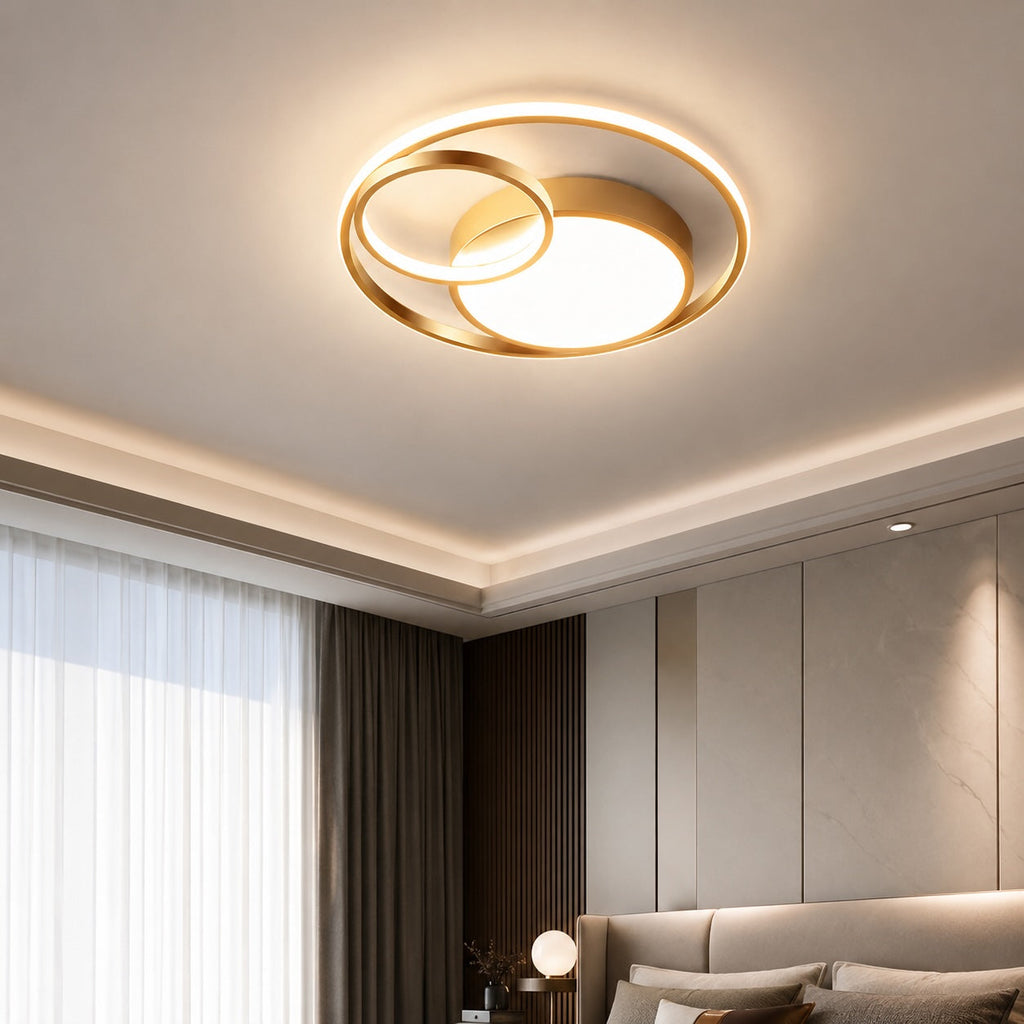 Modern Nordic Flush Mount Ceiling Light Metal LED Fixture for Bedroom | ribuella