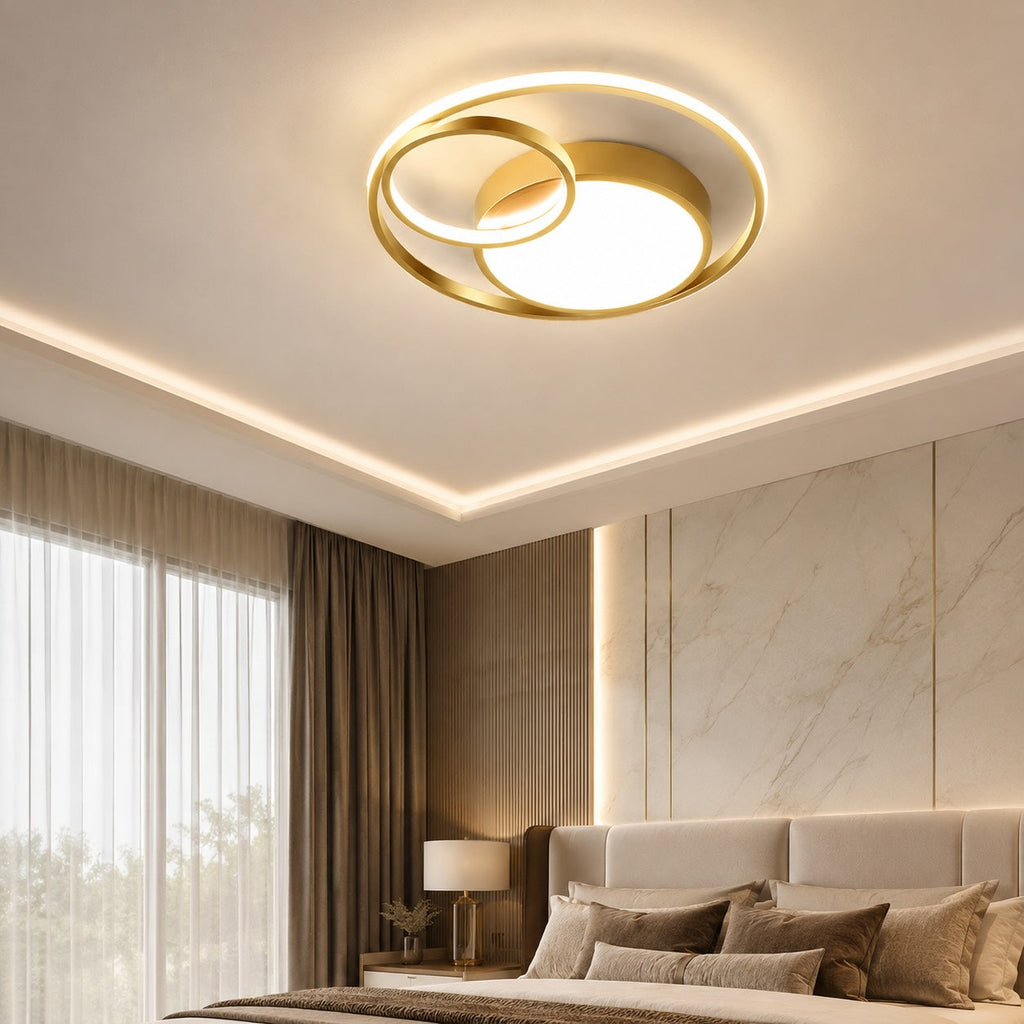 Modern Nordic Flush Mount Ceiling Light Metal LED Fixture for Bedroom | ribuella