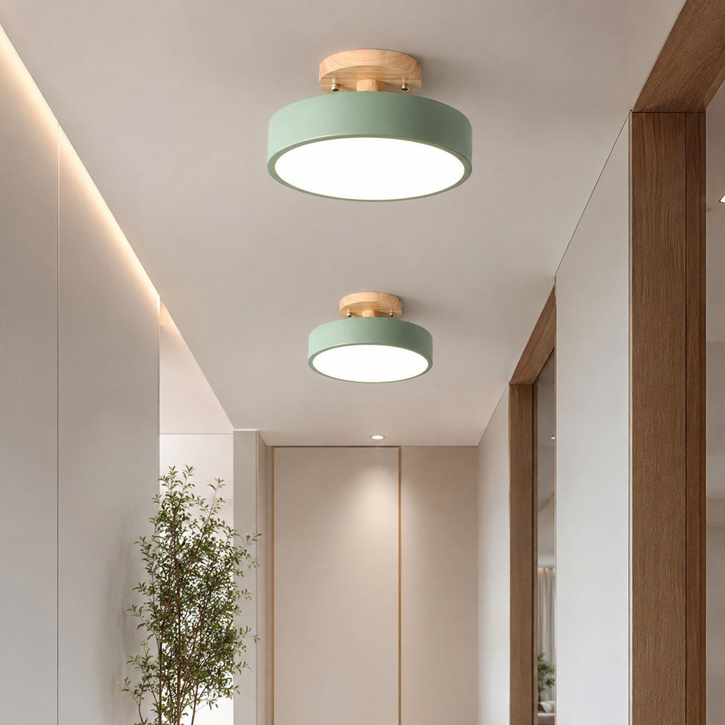 Plafonnier moderne encastré LED en métal et PVC, design géométrique, variation en 3 niveaux, 9 pouces | ribuella