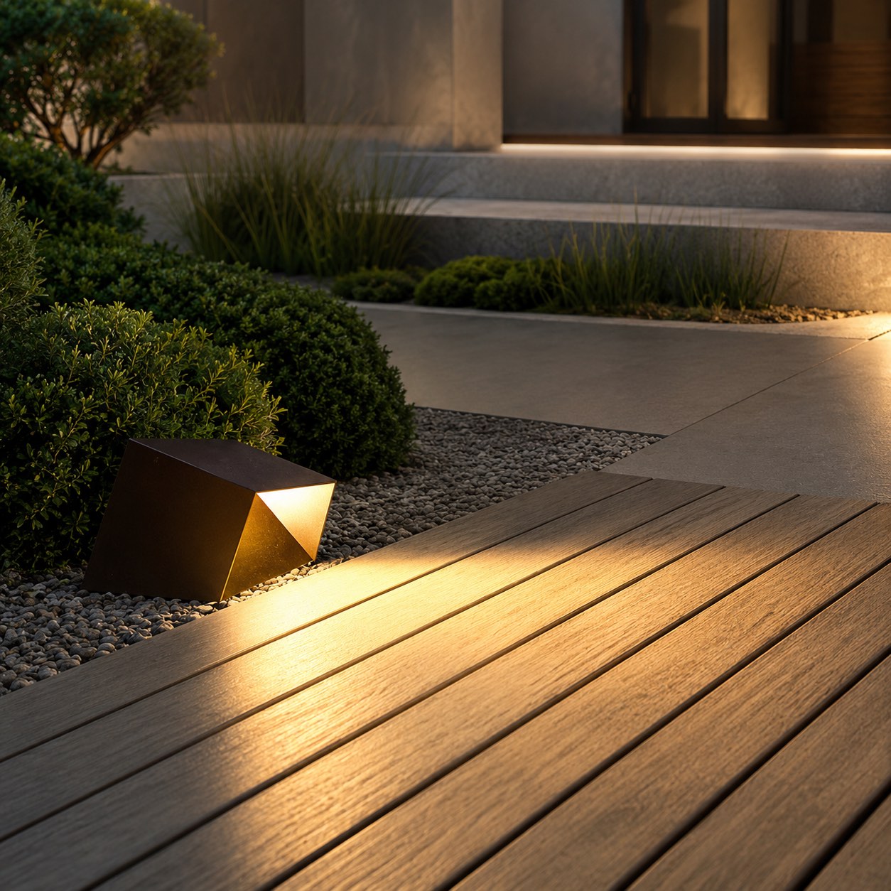Lampade solari da giardino, luce LED da esterno moderna a cubo, paletto in acciaio inox e vetro, IP54, 3000 K | ribuella
