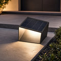 Lampade solari da giardino, luce LED da esterno moderna a cubo, paletto in acciaio inox e vetro, IP54, 3000 K | ribuella