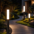 Modern Outdoor Bollard Light Waterproof Aluminum Acrylic 6W LED Warm White IP55 Garden Lights | ribuella