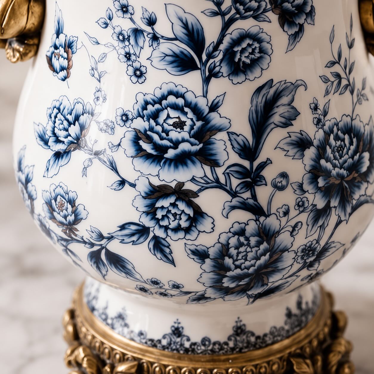 Large White Porcelain Flower Vase with Scalloped Rim and Crackle Glaze for Floral Display | ribuella
