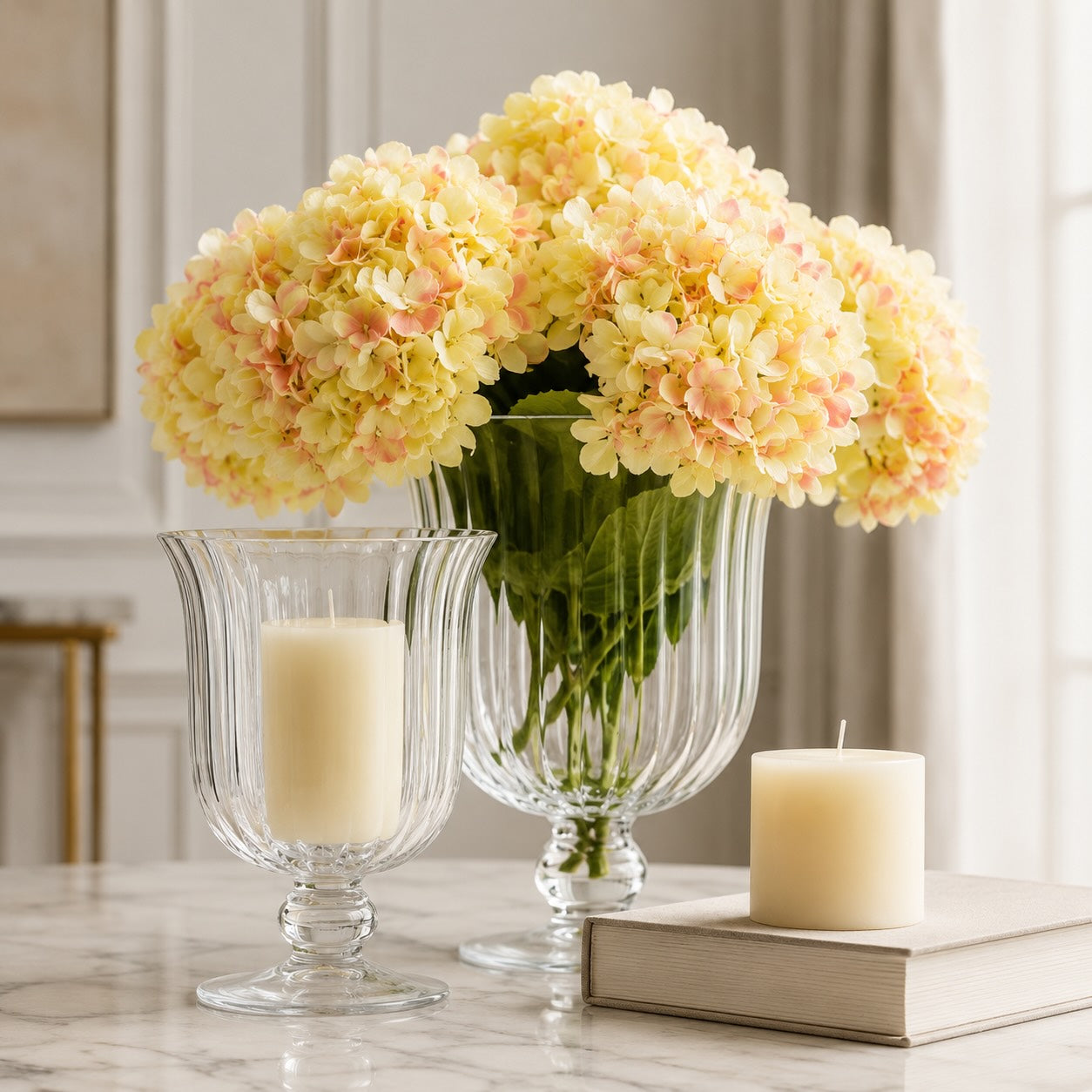 Moderne Glasblumenvase mit vielseitigem Design für Blumenarrangements und Kerzendekorationen | ribuella