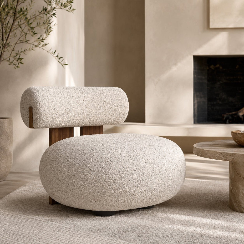 Contemporary Dining Chair Rounded Upholstered Seat Lacquered Wood Frame High-Resilience Sponge | ribuella