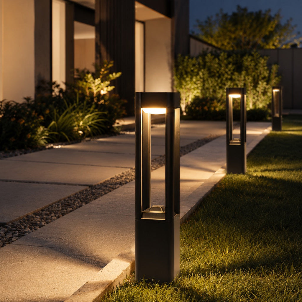 Modern Bollard Light Outdoor Adjustable Height Die-Cast Aluminum LED 10W Warm White IP55 | ribuella