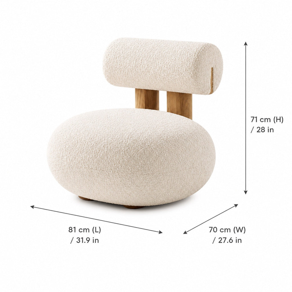 Contemporary Dining Chair Rounded Upholstered Seat Lacquered Wood Frame High-Resilience Sponge | ribuella