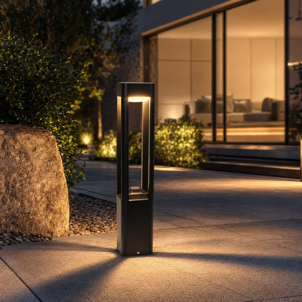 Modern Bollard Light Outdoor Adjustable Height Die-Cast Aluminum LED 10W Warm White IP55 | ribuella