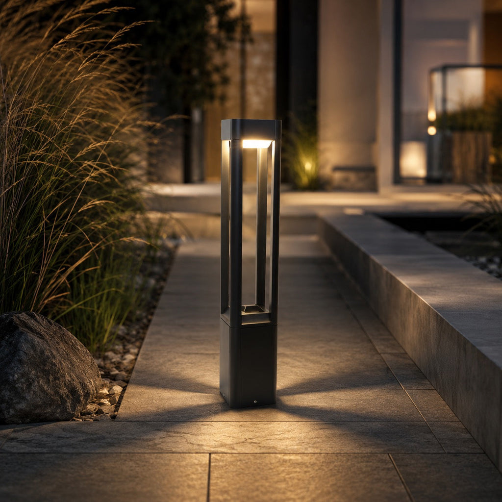 Modern Bollard Light Outdoor Adjustable Height Die-Cast Aluminum LED 10W Warm White IP55 | ribuella