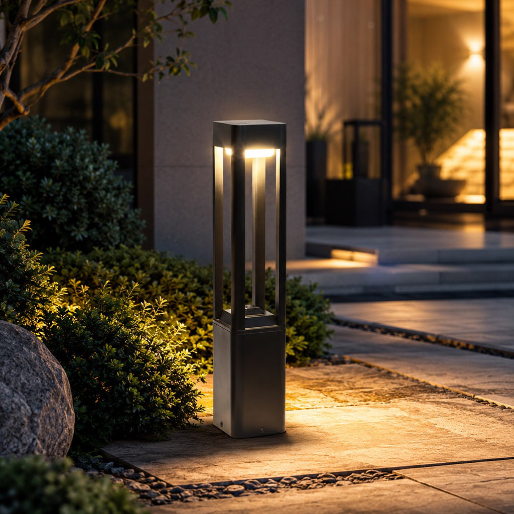Modern Bollard Light Outdoor Adjustable Height Die-Cast Aluminum LED 10W Warm White IP55 | ribuella