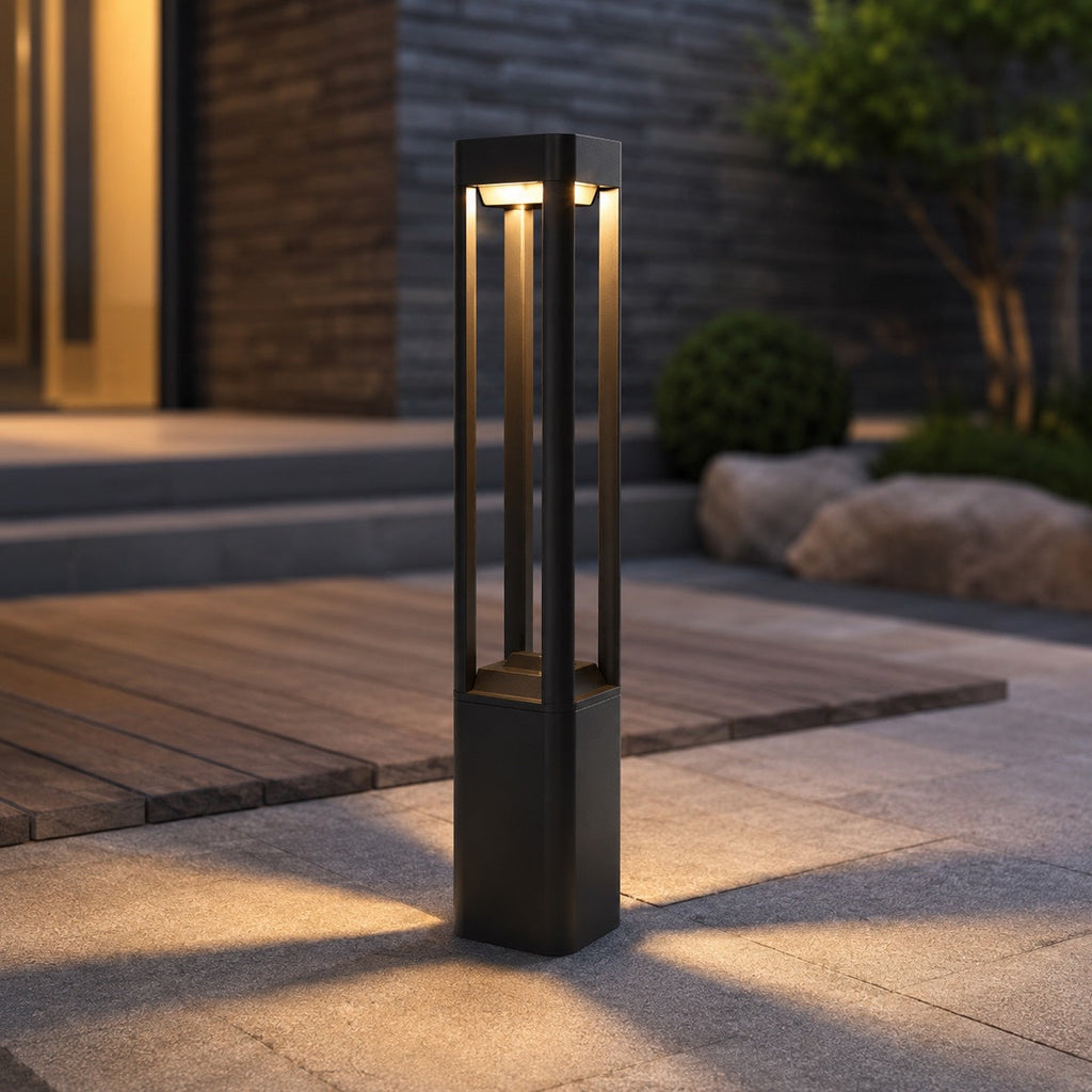 Modern Bollard Light Outdoor Adjustable Height Die-Cast Aluminum LED 10W Warm White IP55 | ribuella