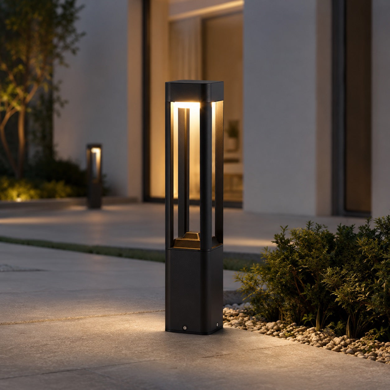 Modern Bollard Light Outdoor Adjustable Height Die-Cast Aluminum LED 10W Warm White IP55 | ribuella