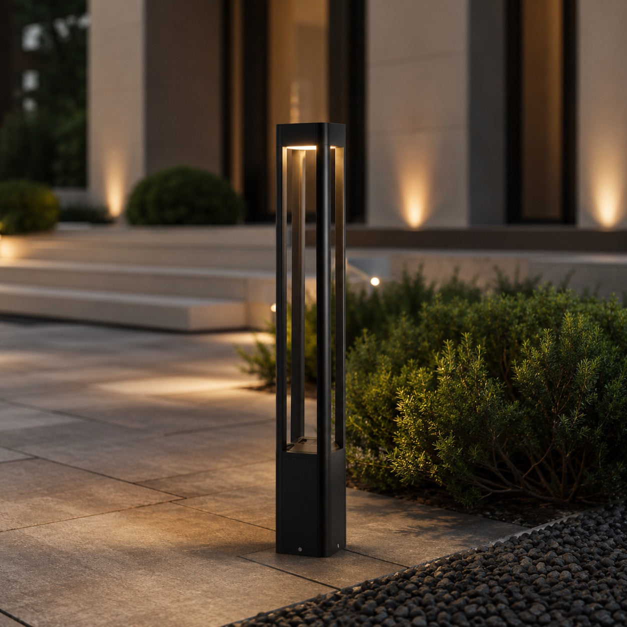 Modern Bollard Light Outdoor Adjustable Height Die-Cast Aluminum LED 10W Warm White IP55 | ribuella