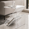 Modern Acrylic Bedside Table Compact Transparent Design Functional Small Side Table | ribuella