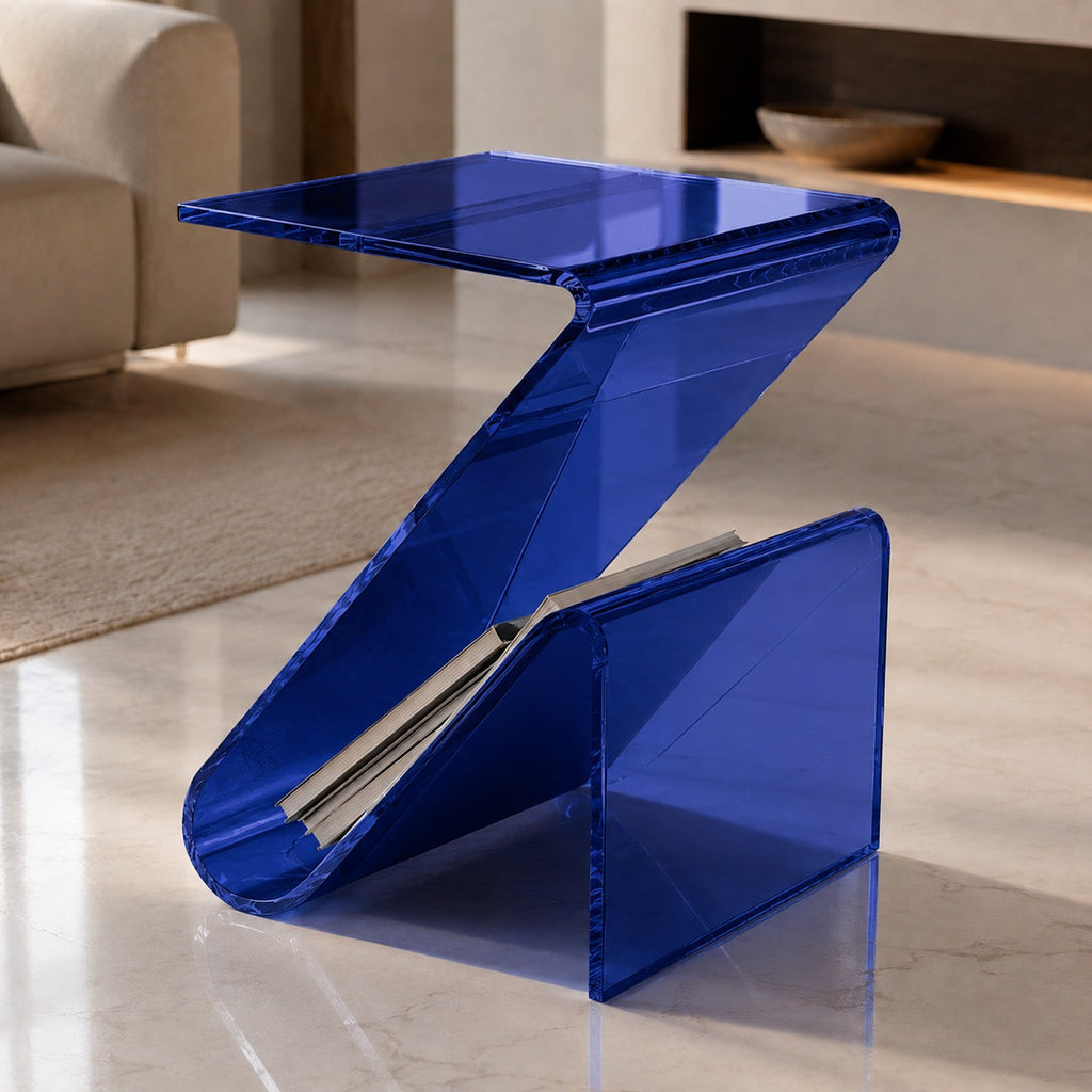 Modern Acrylic Bedside Table Compact Transparent Design Functional Small Side Table | ribuella
