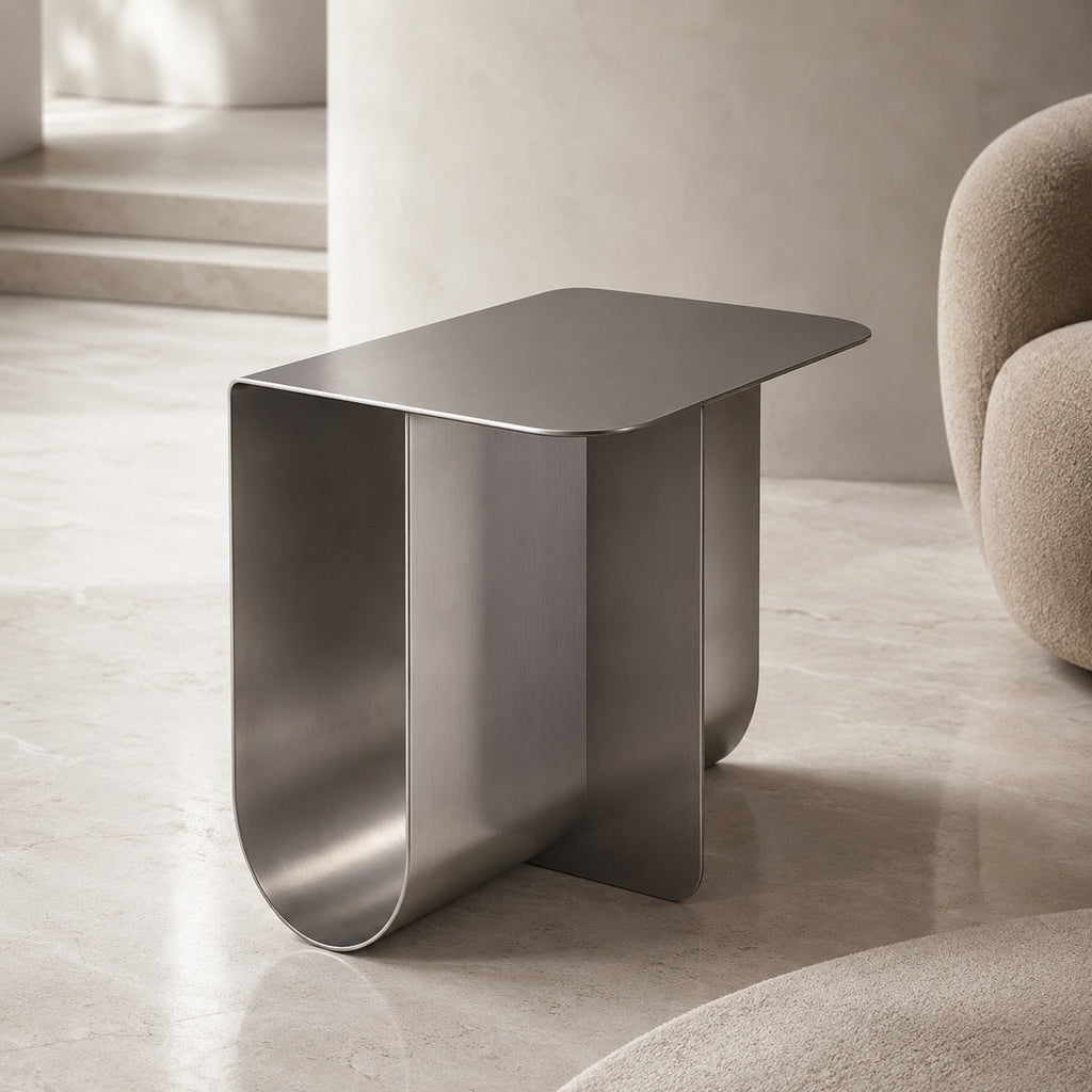 Modern Small Side Table Stainless Steel Easy Assembly for Compact Living Spaces | ribuella