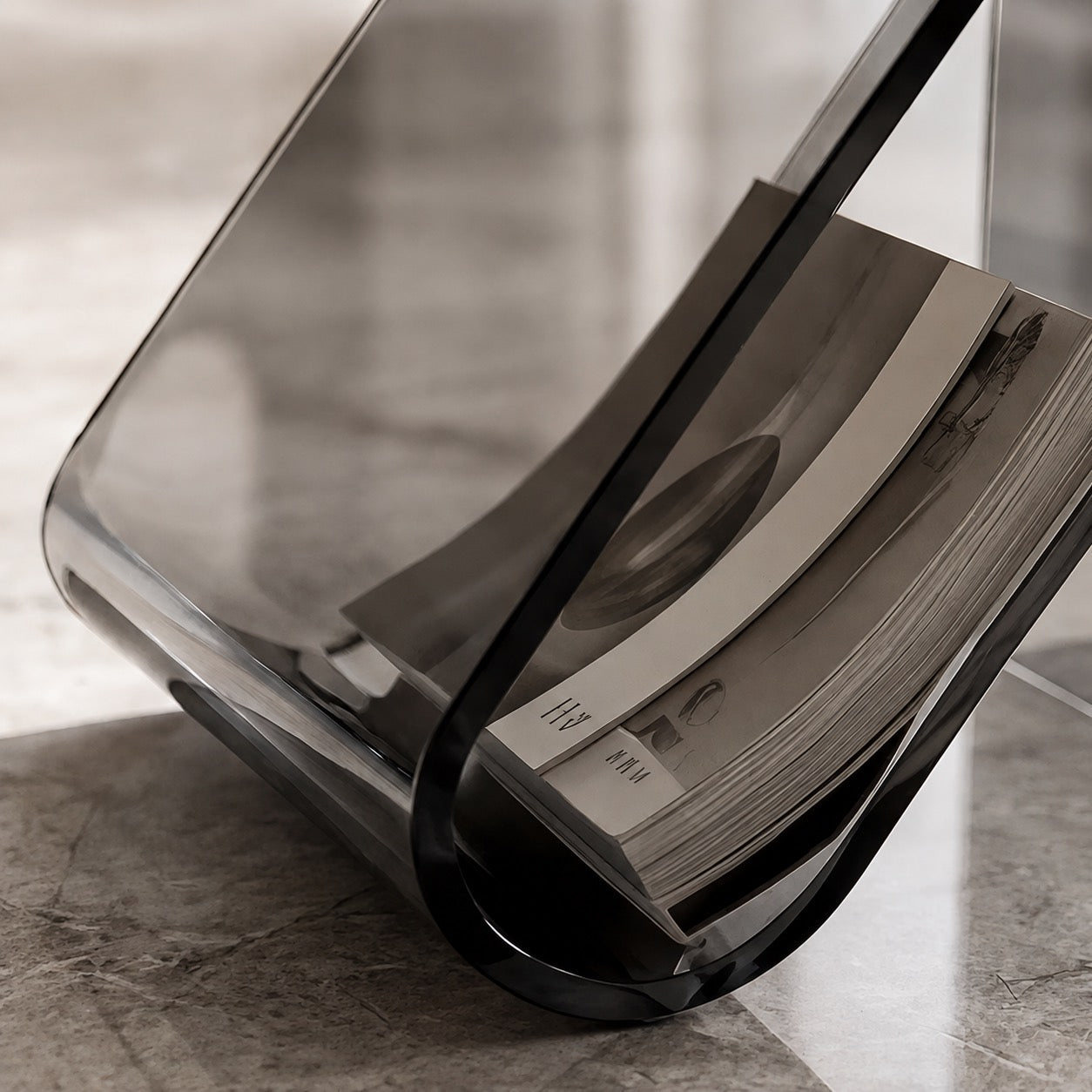Modern Acrylic Bedside Table Compact Transparent Design Functional Small Side Table | ribuella