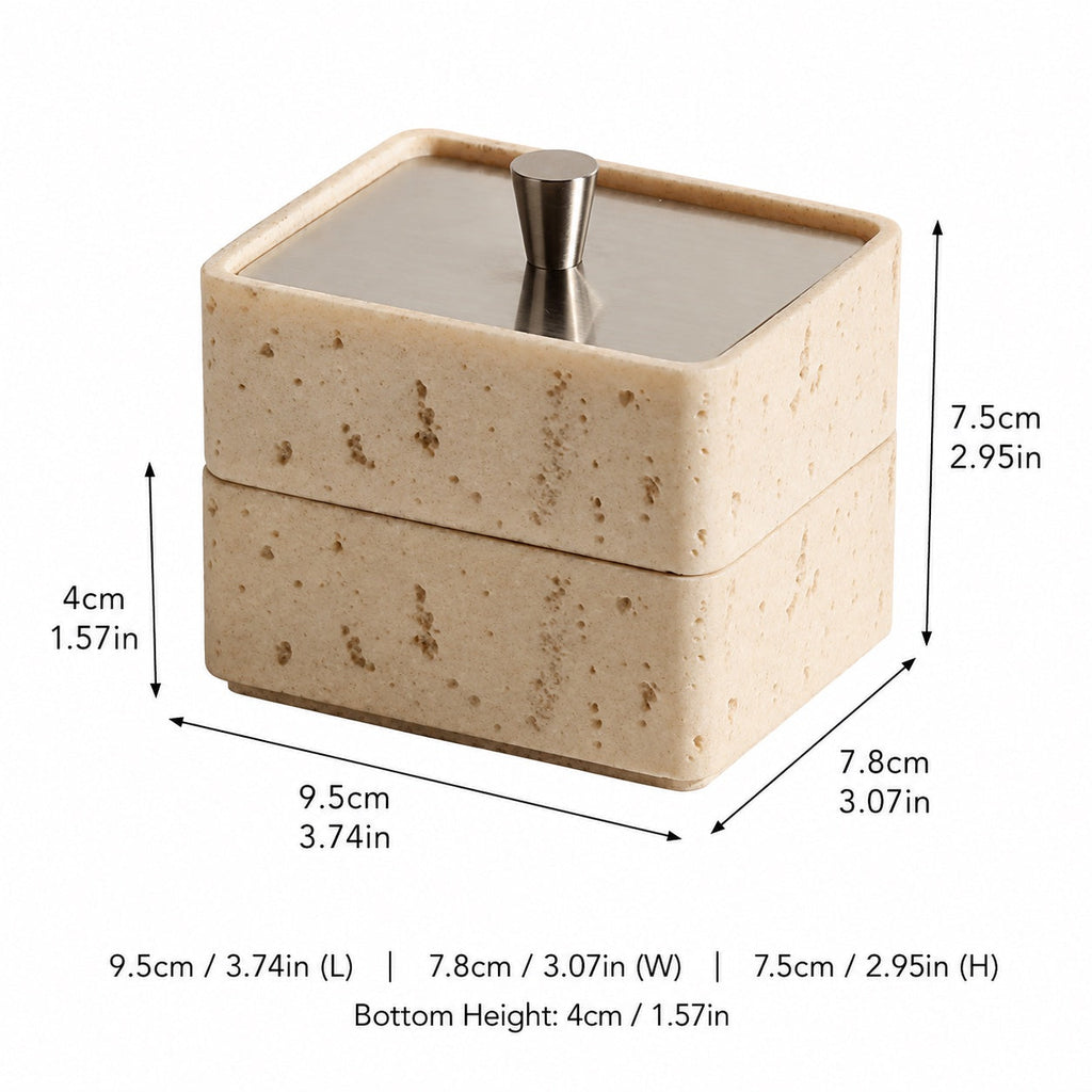 Moderne Schmuckaufbewahrungsbox mit kompaktem Design aus Naturstein und elegantem Glanzfinish | ribuella