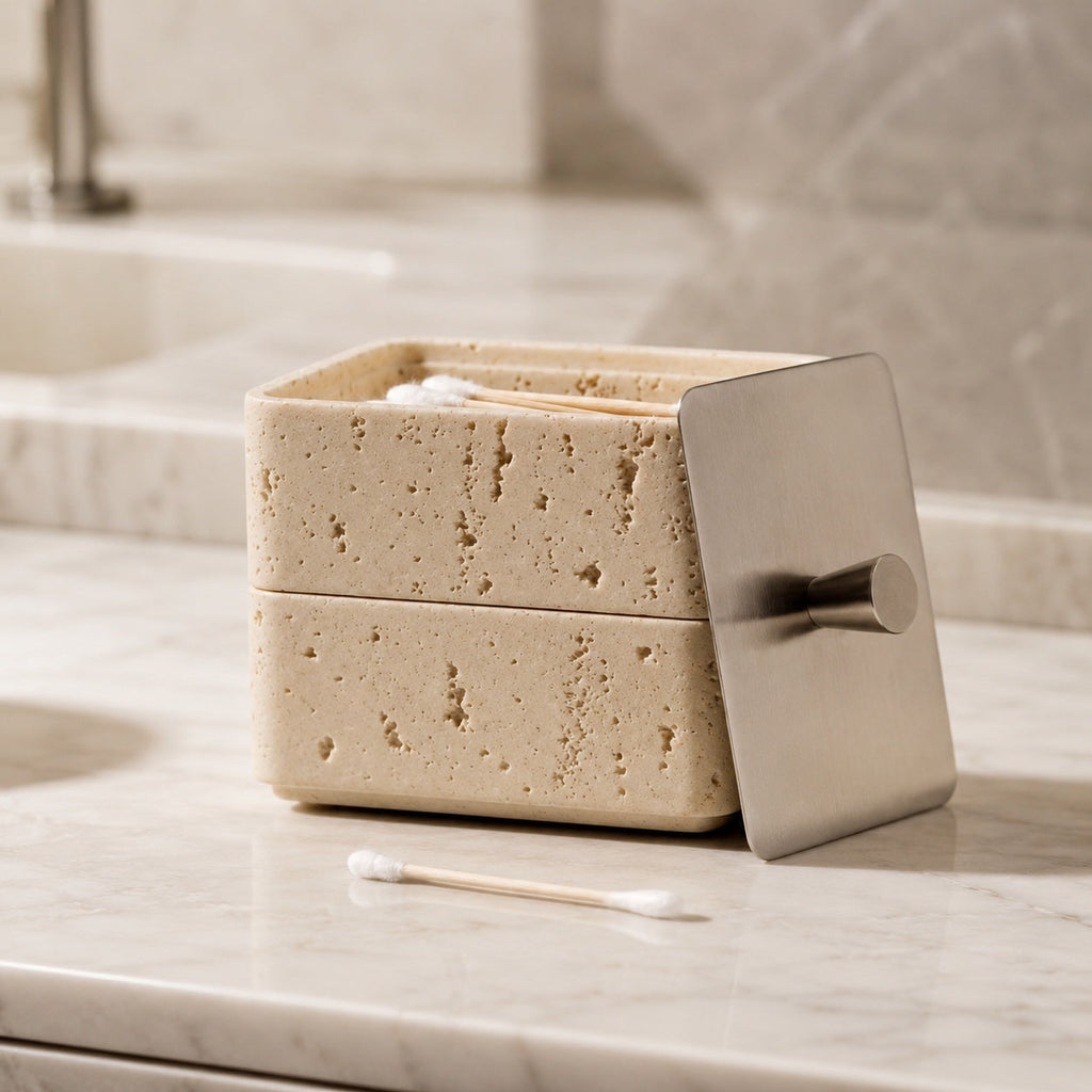 Moderne Schmuckaufbewahrungsbox mit kompaktem Design aus Naturstein und elegantem Glanzfinish | ribuella