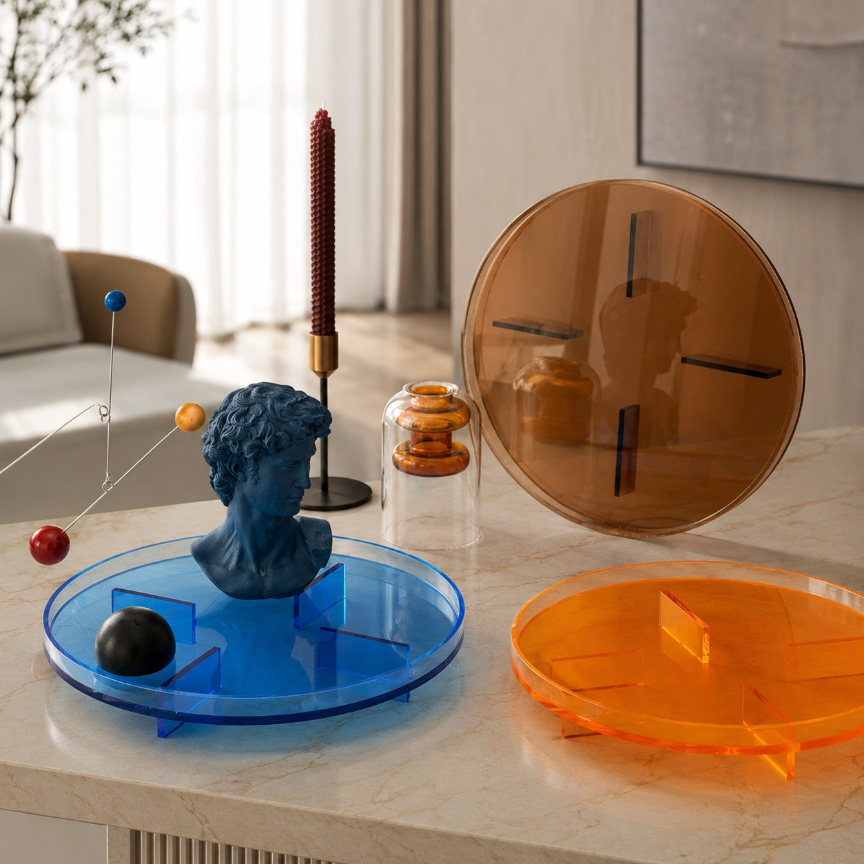 Modern Retro Serving Tray Multi-functional Design Food-safe Durable Acrylic | ribuella