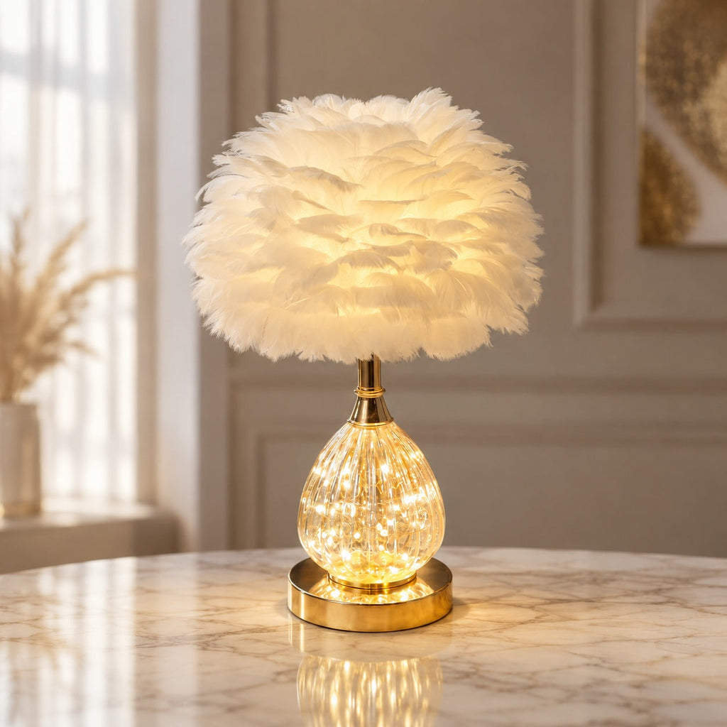 Bordlampe i nordisk stil med jernfod, E27-fatning, 4 W LED og blødt varmt lys til brug ved sengen | ribuella