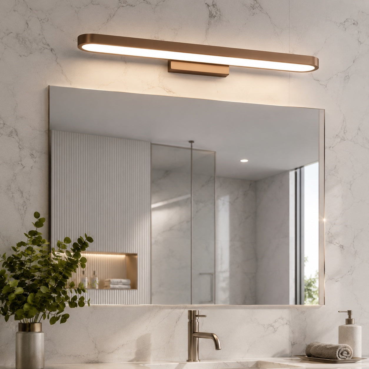 Moderne LED-Badezimmer-Spiegelleuchte zur Wandmontage aus Aluminium, dimmbarer Ring | ribuella
