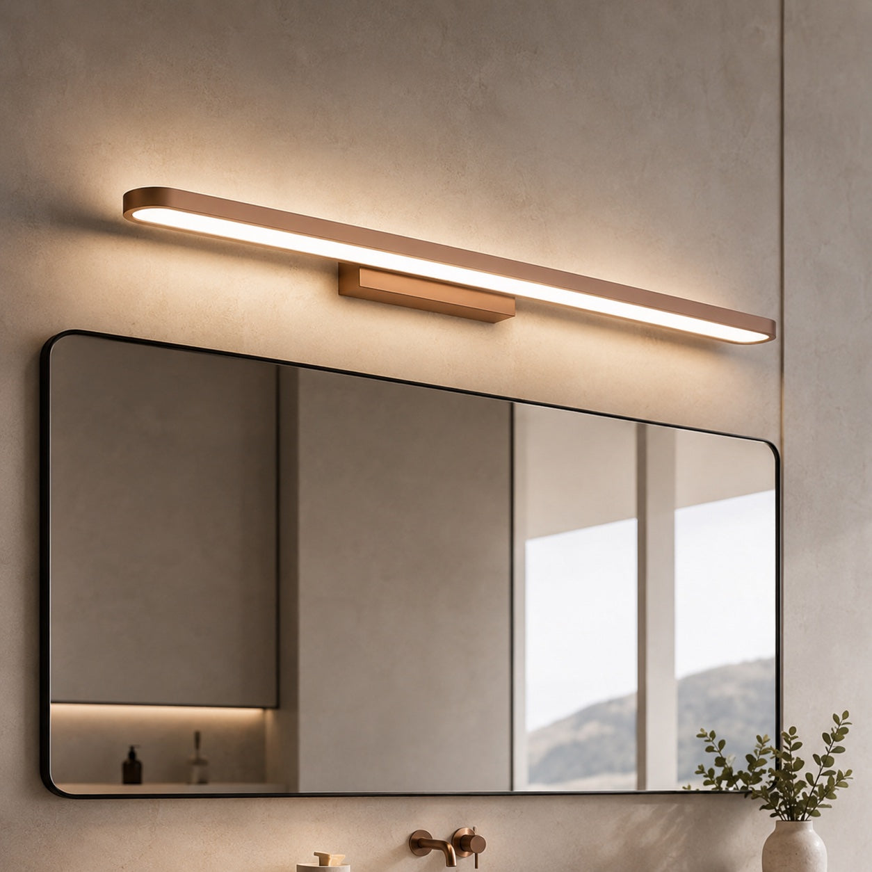 Moderne LED-Badezimmer-Spiegelleuchte zur Wandmontage aus Aluminium, dimmbarer Ring | ribuella