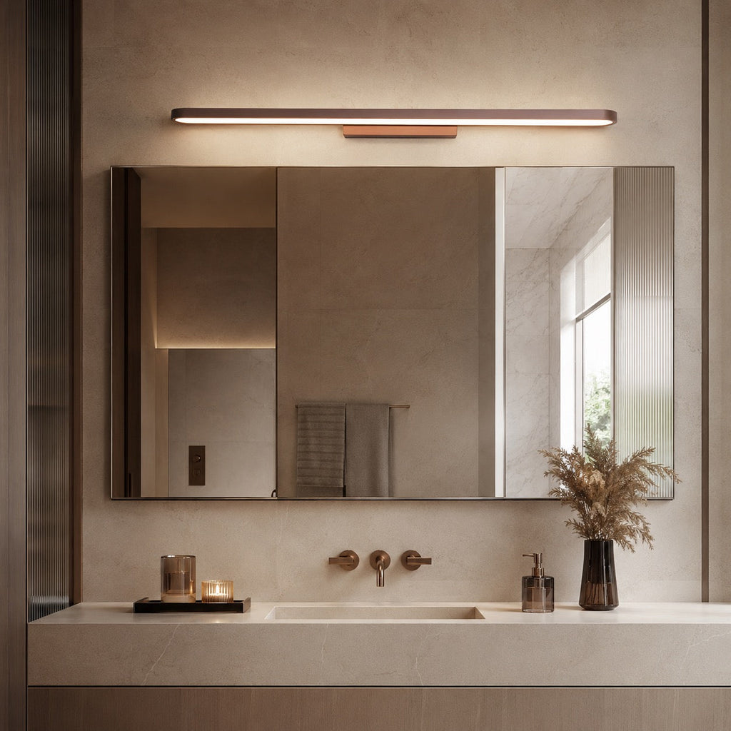 Moderne LED-Badezimmer-Spiegelleuchte zur Wandmontage aus Aluminium, dimmbarer Ring | ribuella