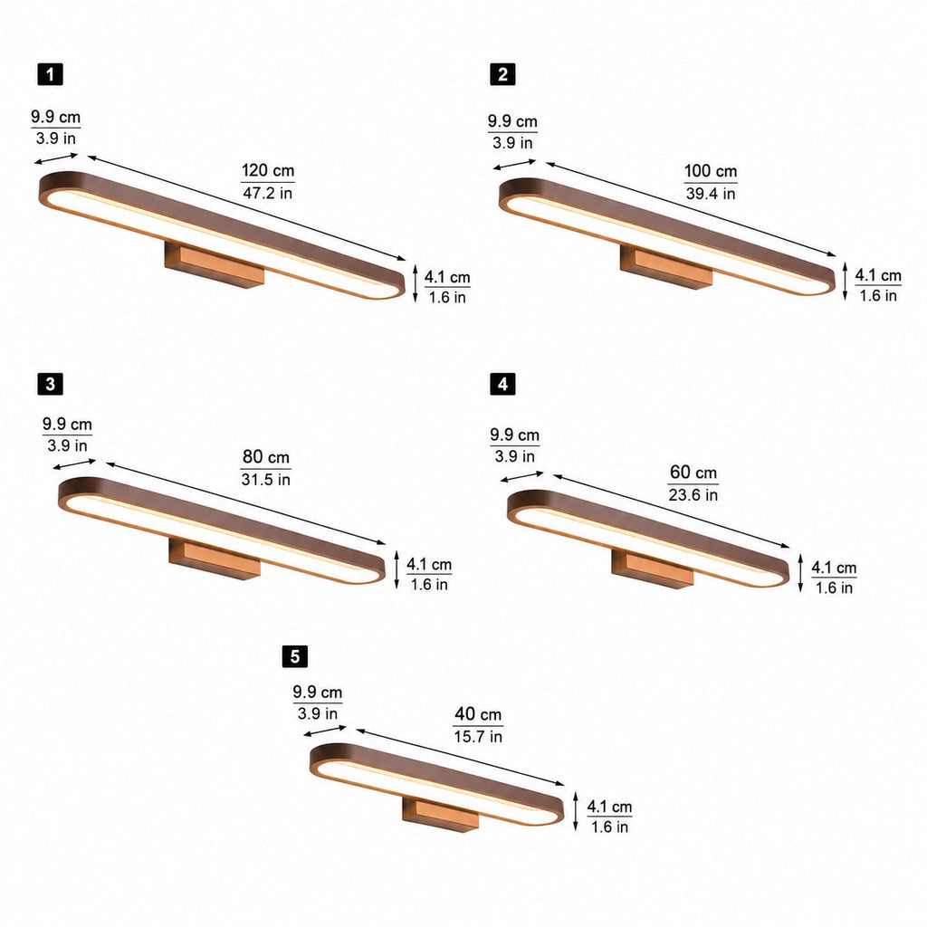 Moderne LED-Badezimmer-Spiegelleuchte zur Wandmontage aus Aluminium, dimmbarer Ring | ribuella