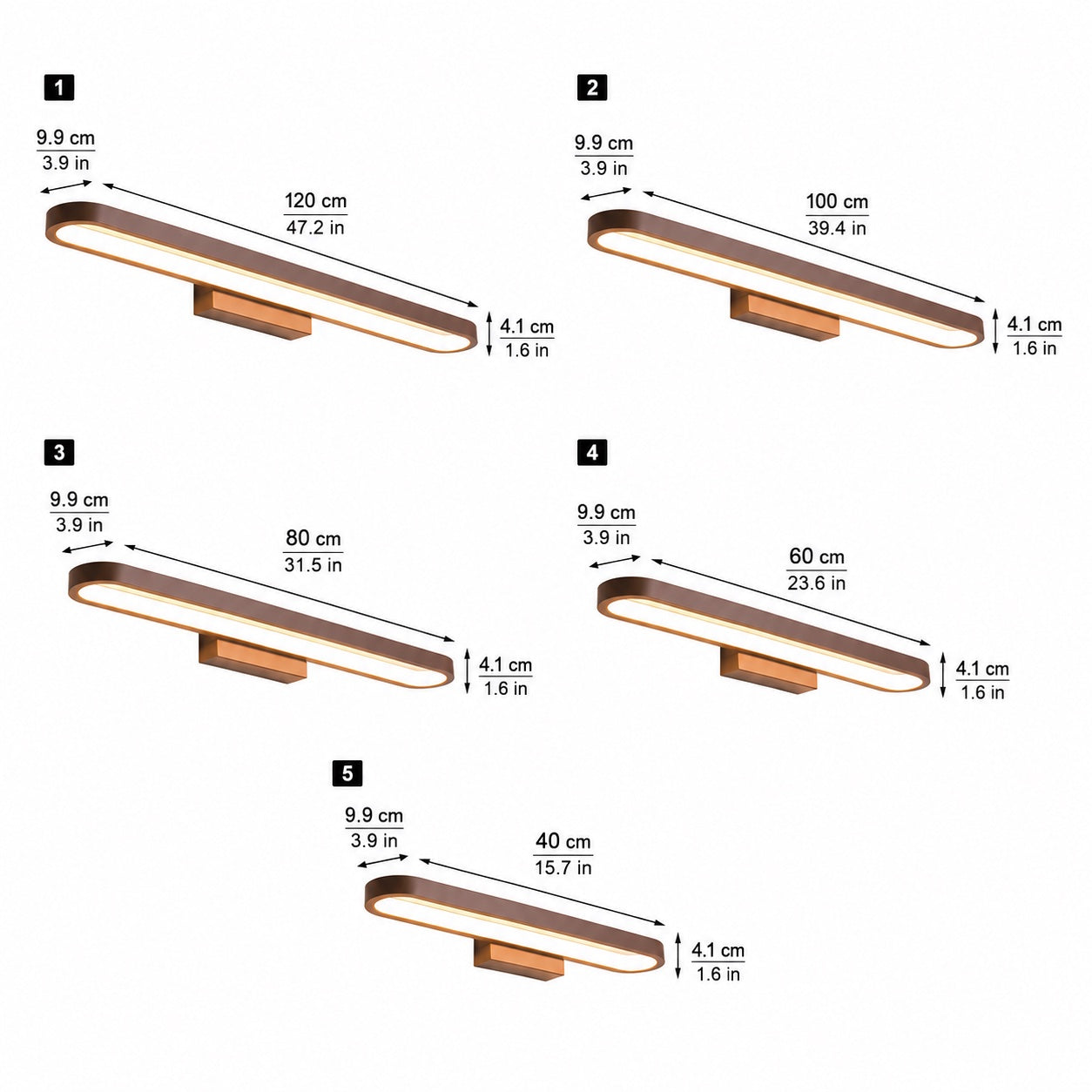 Moderne LED-Badezimmer-Spiegelleuchte zur Wandmontage aus Aluminium, dimmbarer Ring | ribuella
