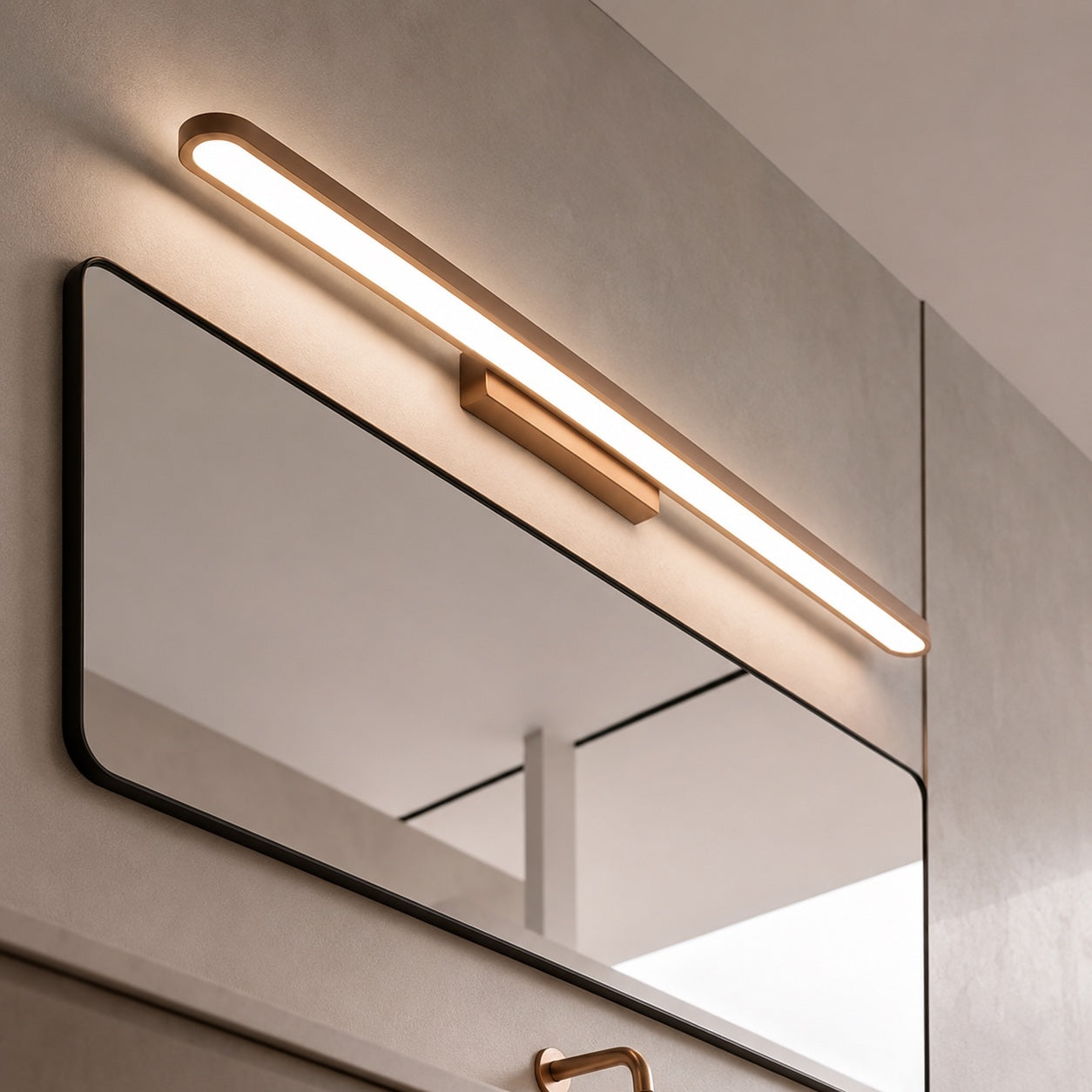 Moderne LED-Badezimmer-Spiegelleuchte zur Wandmontage aus Aluminium, dimmbarer Ring | ribuella