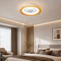 Modern Bladeless Ceiling Fan Flush Mount Acrylic Shade LED Dimmable 6-Speed Indoor Air Purifier | ribuella