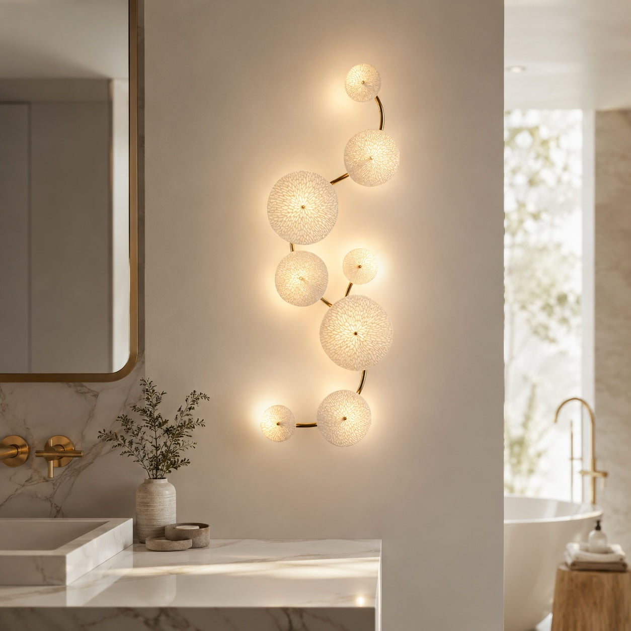 Moderne Wandleuchte aus Keramik und Metall | ribuella