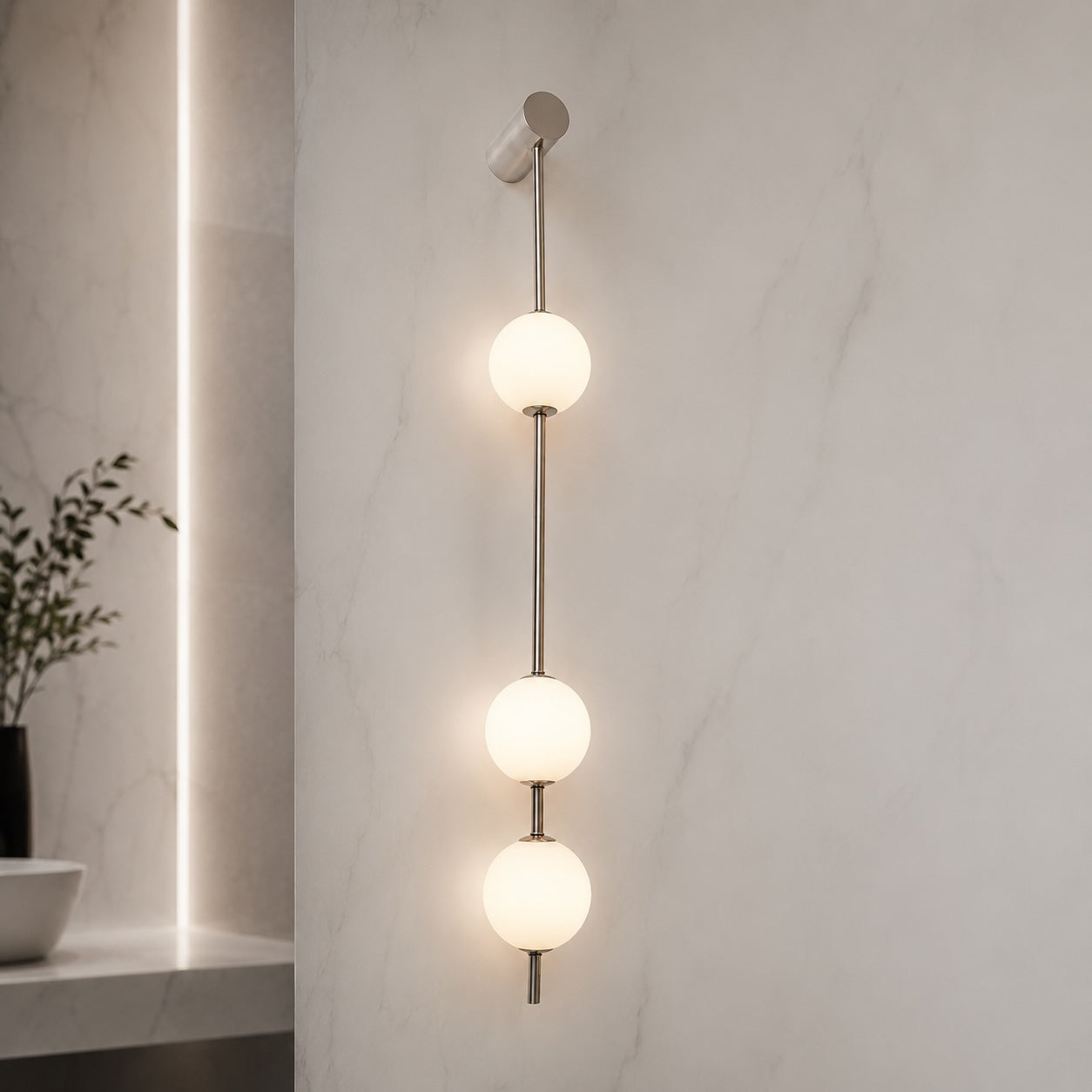 Applique murale moderne réglable en verre avec éclairage LED à trois lumières pour la décoration intérieure | ribuella
