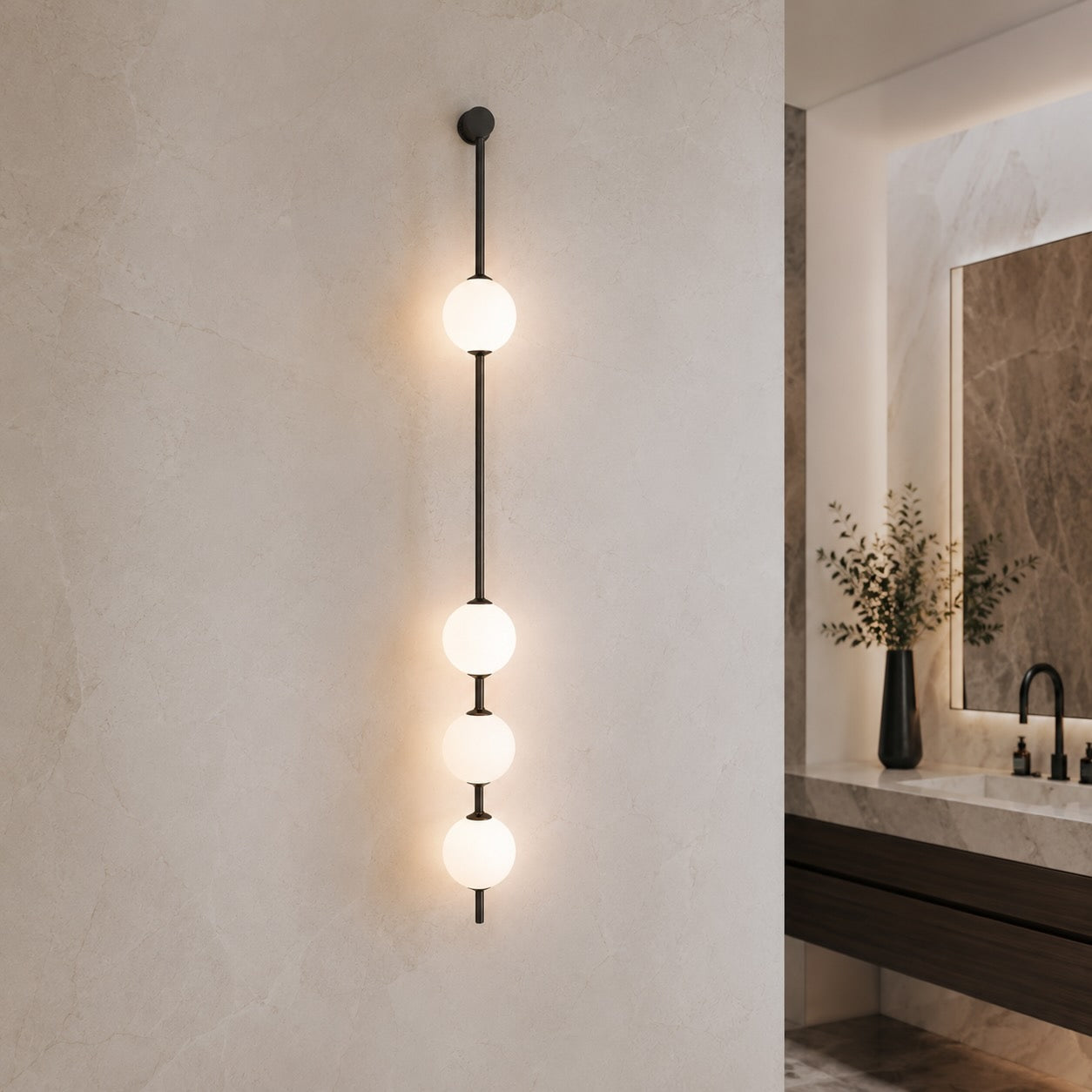 Applique murale moderne réglable en verre avec éclairage LED à trois lumières pour la décoration intérieure | ribuella