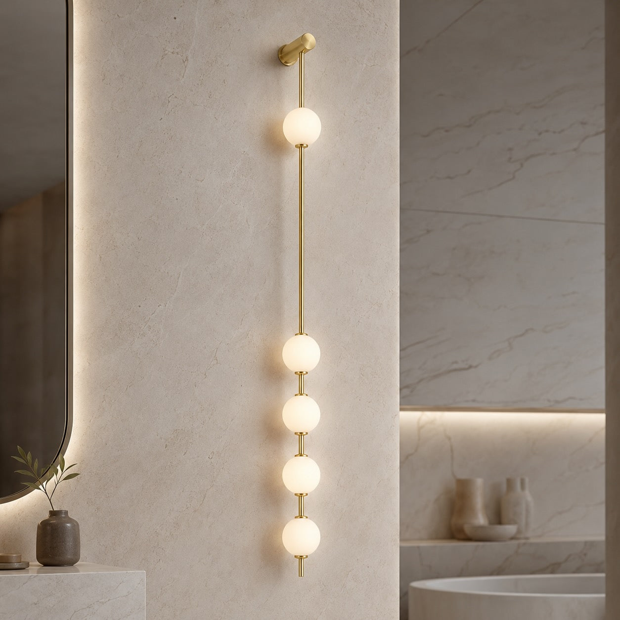 Applique murale moderne réglable en verre avec éclairage LED à trois lumières pour la décoration intérieure | ribuella