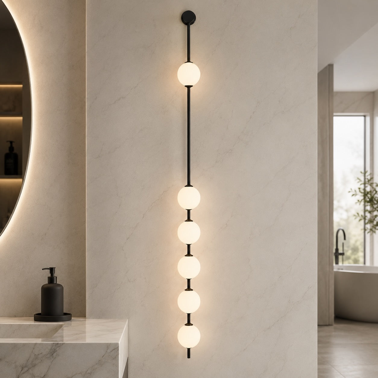 Applique murale moderne réglable en verre avec éclairage LED à trois lumières pour la décoration intérieure | ribuella