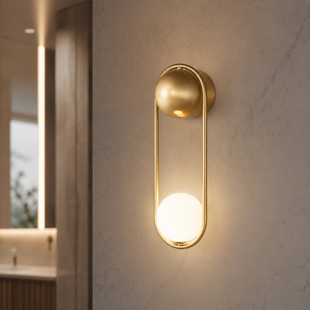 Modern Wall Light Sconce Wall Mounted Brass and Glass LED Fixture with G9 Base | ribuella
