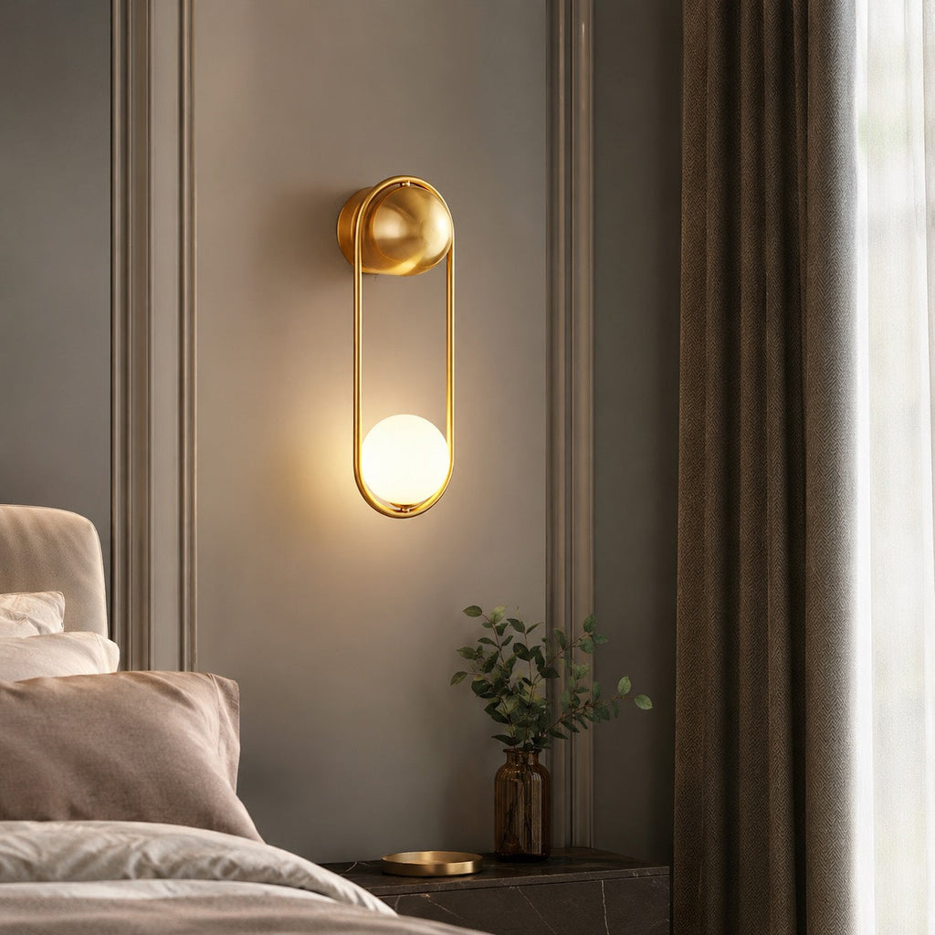 Modern Wall Light Sconce Wall Mounted Brass and Glass LED Fixture with G9 Base | ribuella