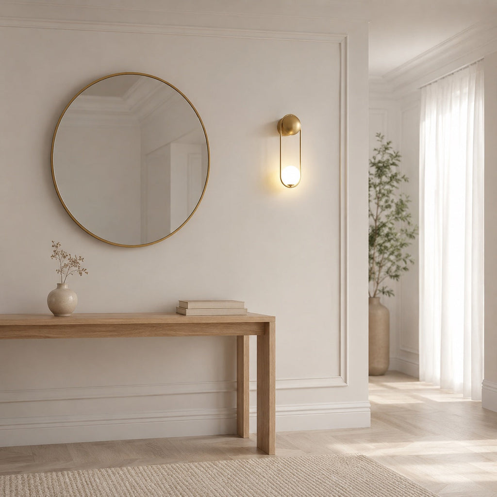 Modern Wall Light Sconce Wall Mounted Brass and Glass LED Fixture with G9 Base | ribuella