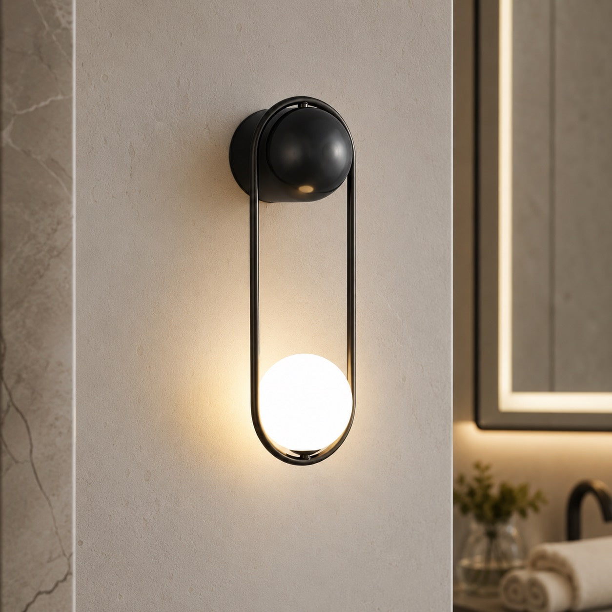 Modern Wall Light Sconce Wall Mounted Brass and Glass LED Fixture with G9 Base | ribuella