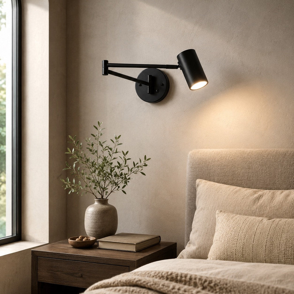 Moderne verstellbare Wandleuchte aus Metall mit LED-Beleuchtung für die Wohnraumdekoration | ribuella