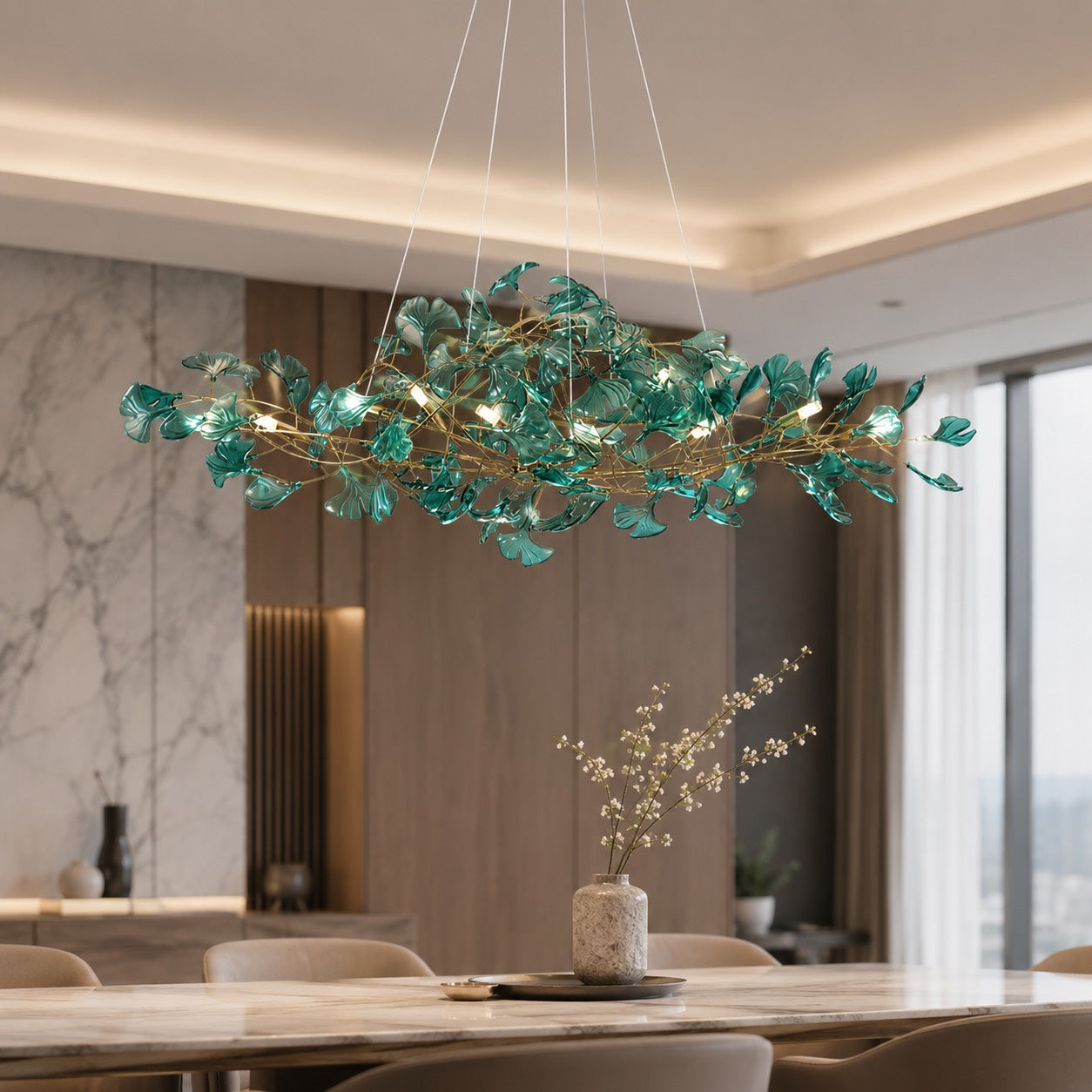 Modern Chandelier Hanging Light Fixture Acrylic with LED Illumination for Indoor Spaces | ribuella