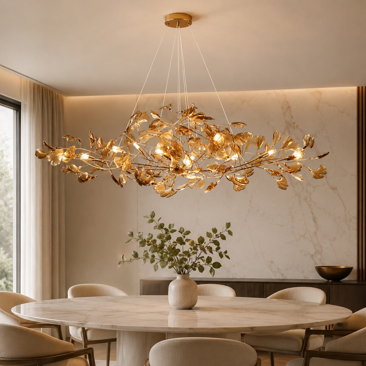 Modern Chandelier Hanging Light Fixture Acrylic with LED Illumination for Indoor Spaces | ribuella