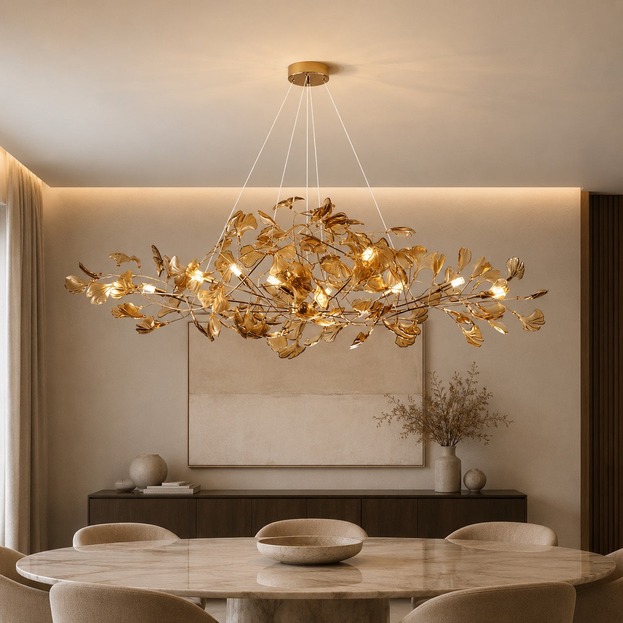 Modern Chandelier Hanging Light Fixture Acrylic with LED Illumination for Indoor Spaces | ribuella