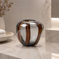 Moderne Glasblumenvase mit Streifendesign für frische Blumen und hydroponische Pflanzen | ribuella