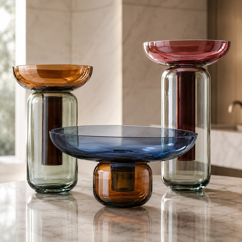 Moderne Glasvase mit abnehmbarer Struktur für hydroponische Pflanzen und dekorative Arrangements, 25x12.5cm | ribuella