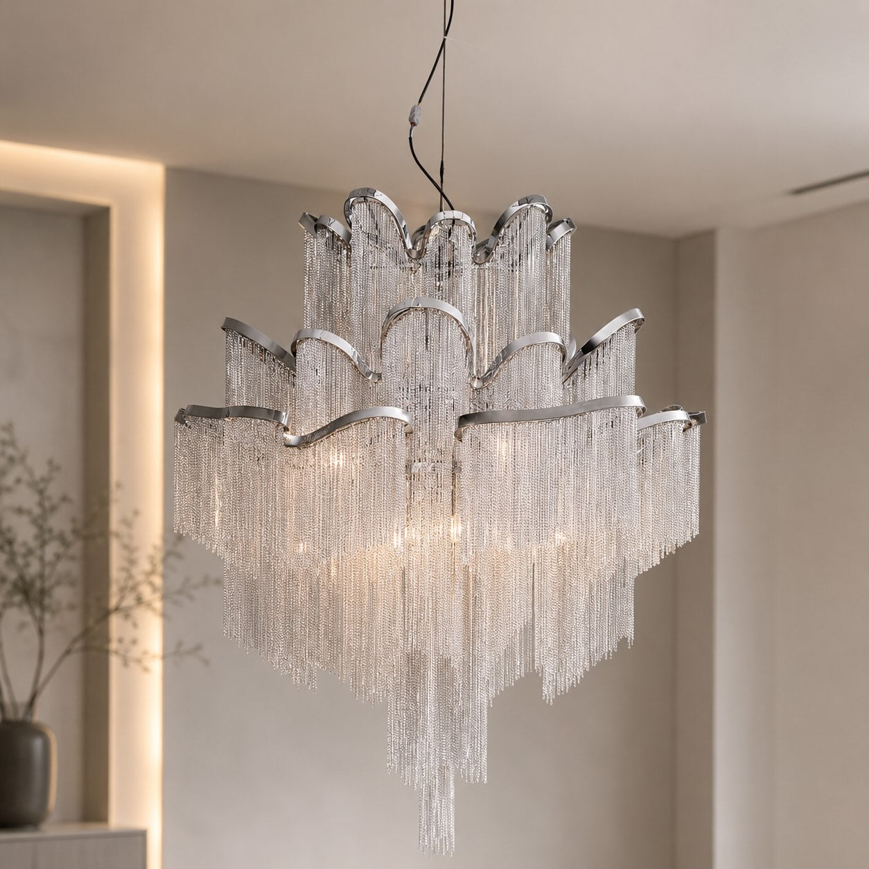 Lustre moderne en métal, suspension avec douille E14 pour la salle à manger et les espaces intérieurs | ribuella