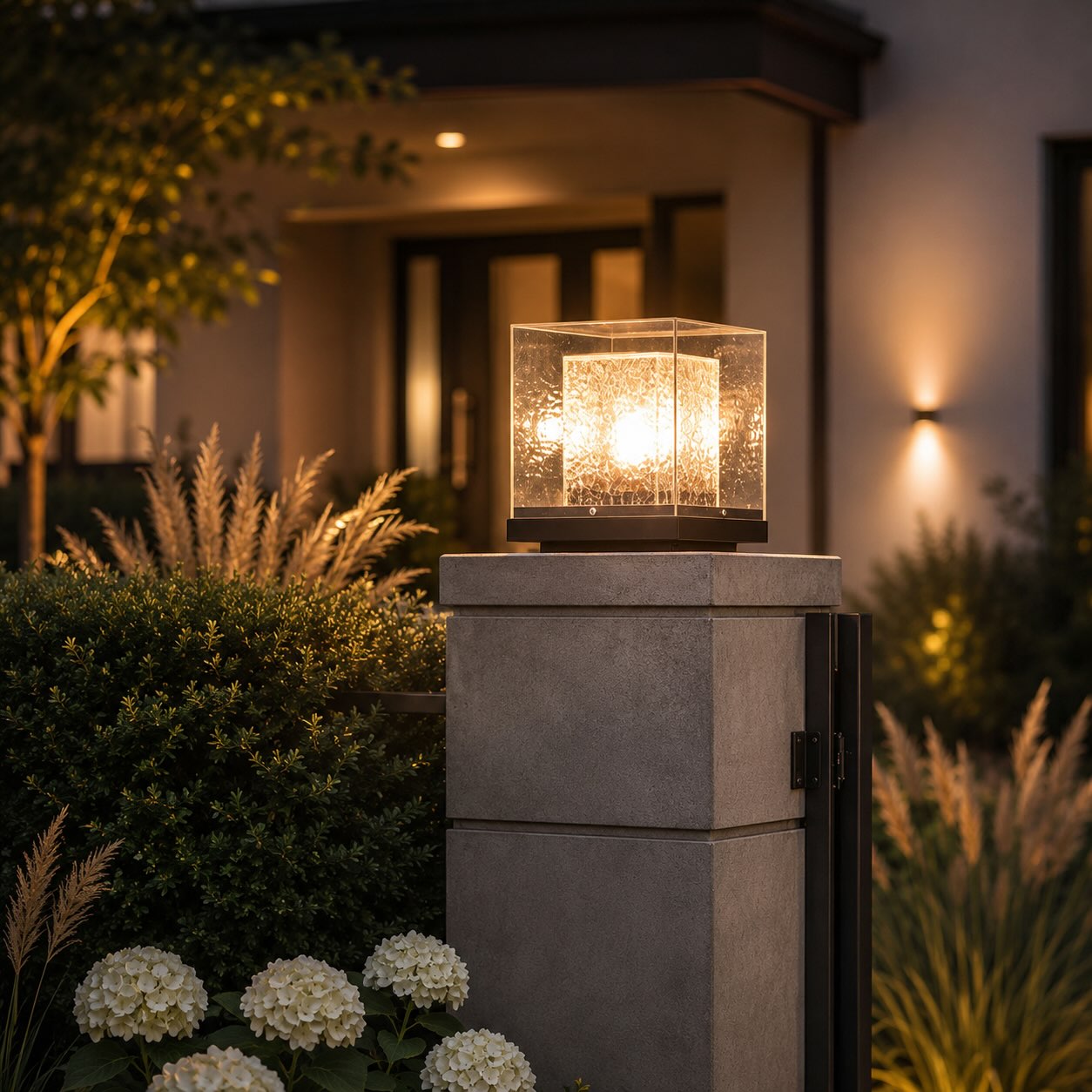 Modern Outdoor Pillar Light Ground Mounted Stainless Steel LED Warm White IP65 Waterproof | ribuella