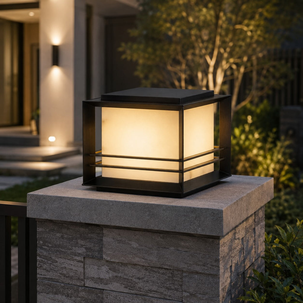 Modern Solar Garden Lights Outdoor Stainless Steel Pillar Light with Tri-Color LED and IP65 Waterproof Rating | ribuella